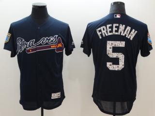 2018 spring Atlanta Braves 5 Freddie Freeman Flexbase Baseball Jersey Navy Blue