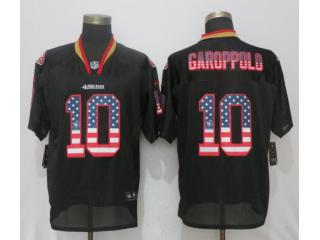San Francisco 49ers 10 Jimmy Garoppolo USA Flag Fashion Black Elite Jersey