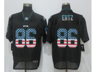 Philadelphia Eagles 86 Zach Ertz USA Flag Fashion Black Elite Jersey