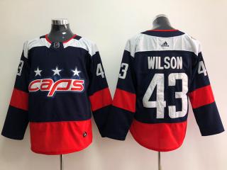 Adidas Washington Capitals 43 Tom Wilson Ice Hockey Jersey Navy Blue