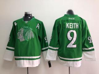 Reebok Chicago Blackhawks 2 Duncan Keith Ice Hockey Jersey Green