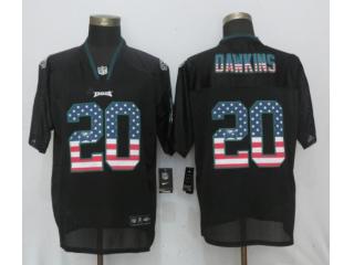 Philadelphia Eagles 20 Brian Dawkins USA Flag Fashion Black Elite Jersey