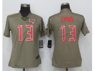 Women Tampa Bay Buccaneers 13 Mike Evans Olive Salute To Service Limited Jersey