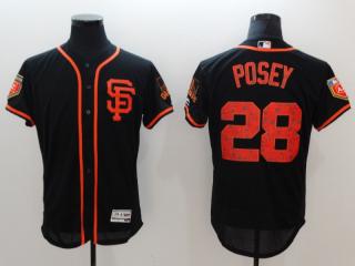 2018 spring San Francisco Giants 28 Buster Posey Flexbase Baseball Jersey Black