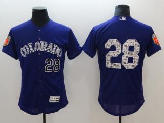2018 spring Colorado Rockies 28 Nolan Arenado Flexbase Baseball Jersey purple