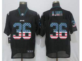 Philadelphia Eagles 36 Jay Ajayi USA Flag Fashion Black Elite Jersey