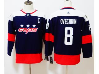 Youth Adidas Washington Capitals 8 Alex Ovechkin Ice Hockey Jersey Navy Blue