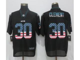 Philadelphia Eagles 30 Corey Clement USA Flag Fashion Black Elite Jersey