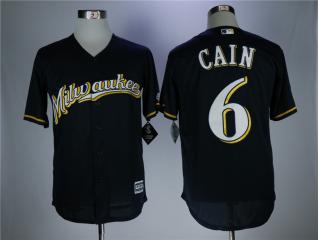 Milwaukee Brewers 6 Lorenzo Cain Baseball Jersey Navy Blue Fans