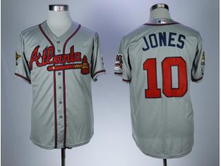 Atlanta Braves 10 Chipper Jones Baseball Jersey Gray Retro