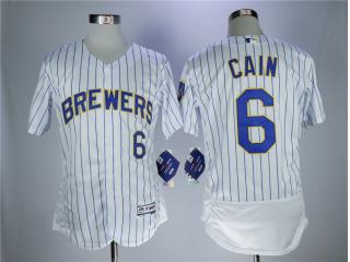 Milwaukee Brewers 6 Lorenzo Cain Flexbase Baseball Jersey White