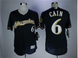 Milwaukee Brewers 6 Lorenzo Cain Flexbase Baseball Jersey Navy Blue