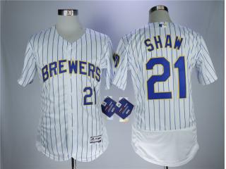 Milwaukee Brewers 21 Travis Shaw Flexbase Baseball Jersey White