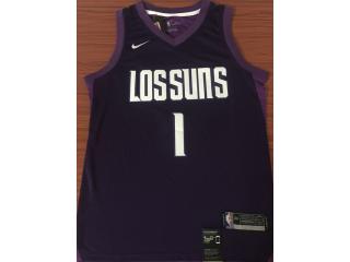 Nike Phoenix Suns 1 Devin Booker Basketball Jersey purple City Edition