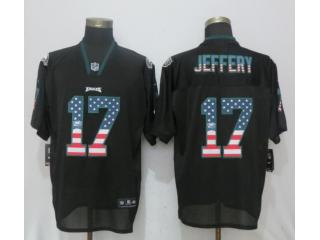 Philadelphia Eagles 17 Alshon Jeffery USA Flag Fashion Black Elite Jersey