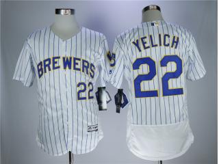 Milwaukee Brewers 22 Christian Yelich Flexbase Baseball Jersey White