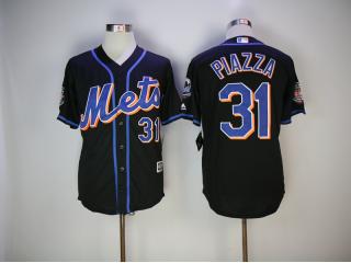 New York Mets 31 Mike Piazza Baseball Jersey Black Fans version