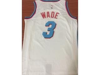 2018 Nike Miami Heat 3 Dwyane Wade Basketball Jersey White Fans City Edition