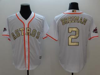 2018 Houston Astros 2 Alex Bregman Baseball Jersey Fans White Golden word