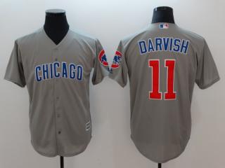 Chicago Cubs 11 Yu Darvish Baseball Jersey GRay Fans