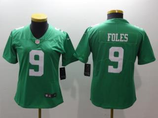 Women Philadelphia Eagles 9 Nick Foles Football Jersey Legend Apple green