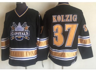 Washington Capitals #37 Olaf Kolzig Throwback Jersey Black