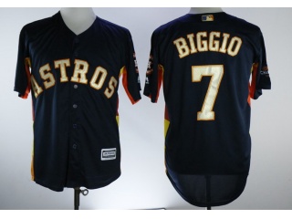 Houston Astros #7 Craig Biggio Cool Base Jersey Blue With Gold Number