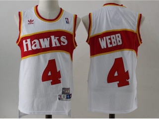 Atlanta Hawks 4 Spud Webb Basketball Jersey White Throwback