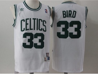 Boston Celtics 33 Larry Bird Basketball Jersey White Throwback