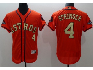 Houston Astros #4 George Springer Flexbase Jerseys Orange With Gold Number