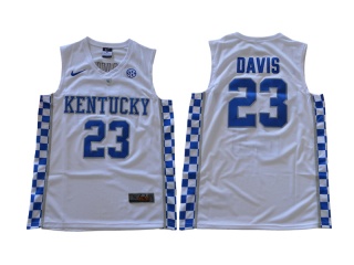 Kentucky Wildcats #23 Anthony Davis College Basketball Jersey White