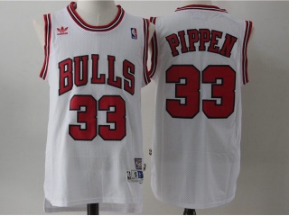 Chicago Bulls 33 Scottie Pippen Basketball Jersey White Throwback