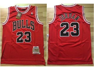 Chicago Bulls 23 Michael Jordan Basketball Jersey Red 1998 Throwback