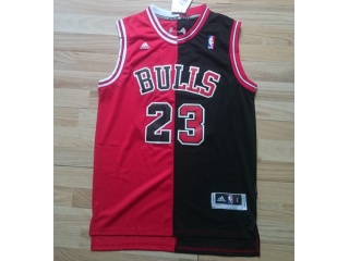 Chicago Bulls 23 Michael Jordan Basketball Jersey Half Red/Black