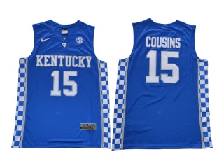 Kentucky Wildcats 15 DeMarcus Cousins College Basketball Jersey Blue