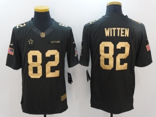 Dallas Cowboys 82 Jason Witten Gold Anthracite Salute To Service Limited Jersey