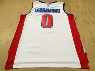 Detroit Pistons 0 Andre Drummond Basketball Jersey White Throwback