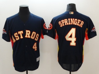 Houston Astros #4 George Springer Flexbase Jerseys Navy Blue With Gold Number