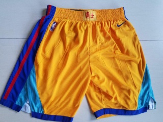 2018 New Nike Golden State Warrior Basketball Short Yellow