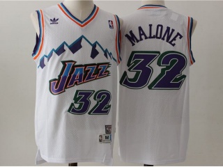 Utah Jazz 32 Karl Malone Basketball Jersey White Throwback