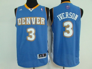 Denver Nuggets 3 Allen Iverson Basketball Jersey Blue