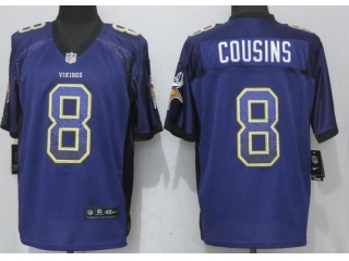 Minnesota Vikings #8 Kirk Cousins Drift Fashion Elite Jersey Purple