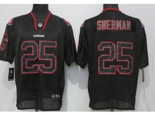 Seattle Seahawks #25 Richard Sherman Lights Out Elite Jersey Black