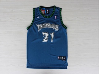 Minnesota Timberwolves 21 Kevin Garnett Basketball Jersey Blue