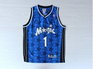 Orlando Magic 1 Tracy McGrady Basketball Jersey Blue Stars