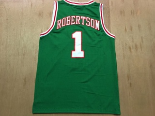 Milwaukee Bucks 1 Oscar Robertson Basketball Jersey Green Throwback