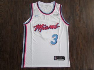 Nike Miami Heat #3 Dwyane Wade Player Basketball Jerseys White City