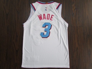 Nike Miami Heat #3 Dwyane Wade Player Basketball Jerseys White City