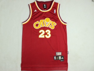 Cleveland Cavaliers 23 LeBron James Basketball Jersey Red Throwback