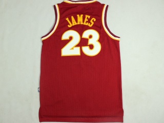 Cleveland Cavaliers 23 LeBron James Basketball Jersey Red Throwback